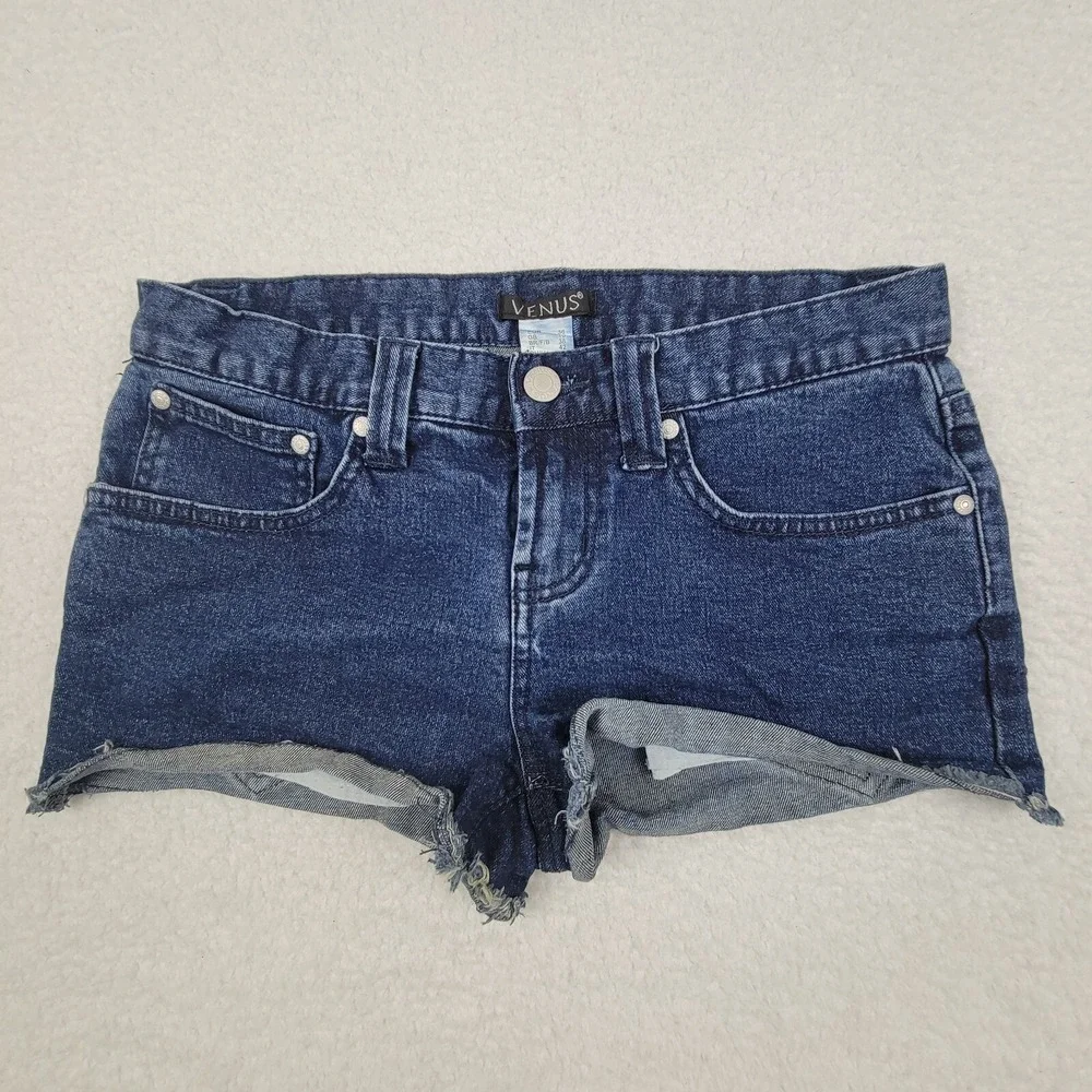 Venus Denim Cut Off Shorts Womens US 4 Blue Cotton Blend Stretch 29x2‎